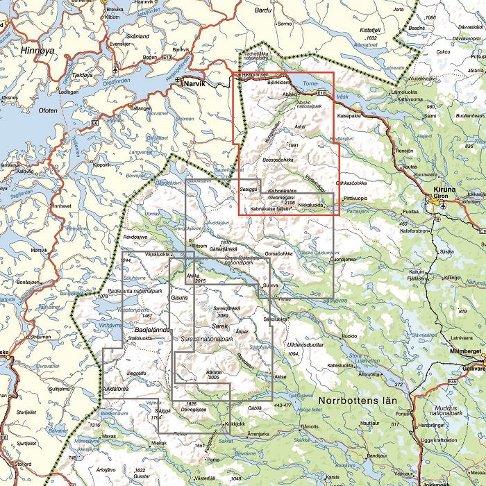 Calazo Kebnekaise, Abisko & Riksgränsen 1:50 000 - 2