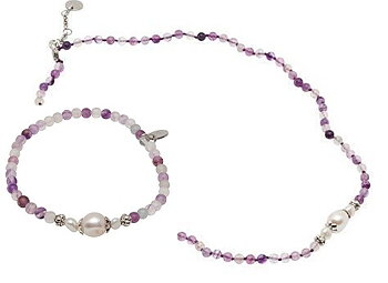 Pearls for Girls halsband och armband, set lila