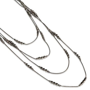 Pearls for Girls halsband 95 cm, antracit 4-radigt
