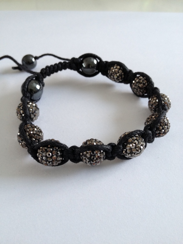 Shamballa armband grå bling