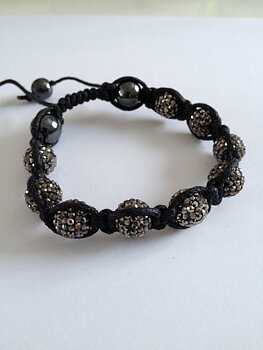 Shamballa armband grå bling