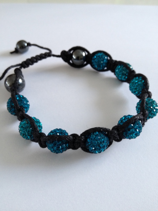 Shamballa armband blå bling
