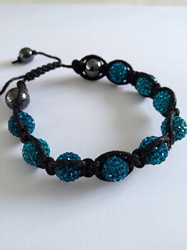 Shamballa armband blå bling