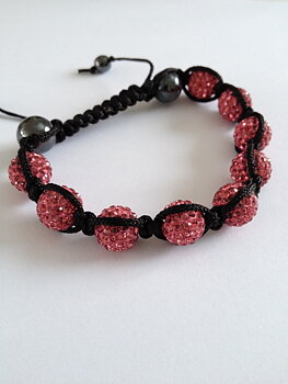 Shamballa armband rosa bling
