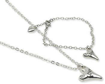 Pearls for Girls. Silverpläterat set halsband och armband