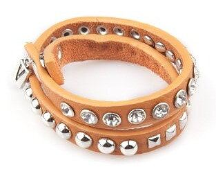 VÅGA smycken, läderarmband, orange