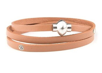 VÅGA smycken, läderarmband 3 varv, brun