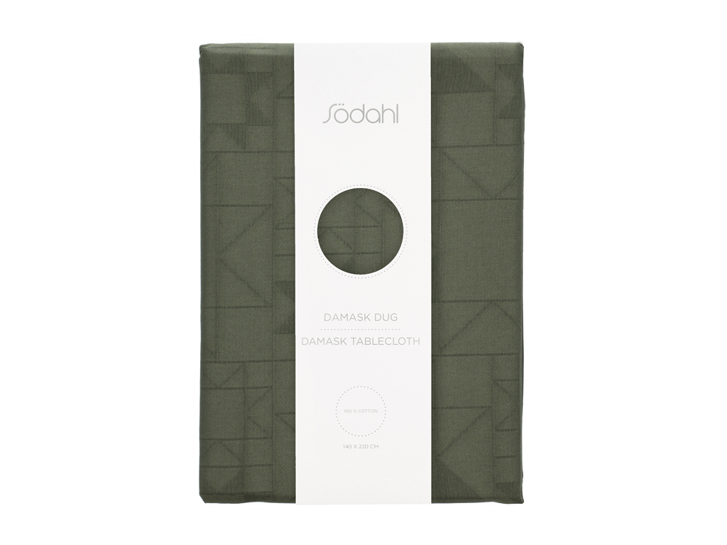 Södahl Star Damast Julbordsduk 140x320 cm, Forest green /grön - 3