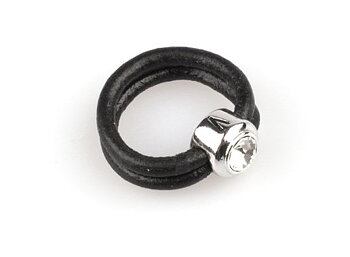 VÅGA smycken, ring läder med strass