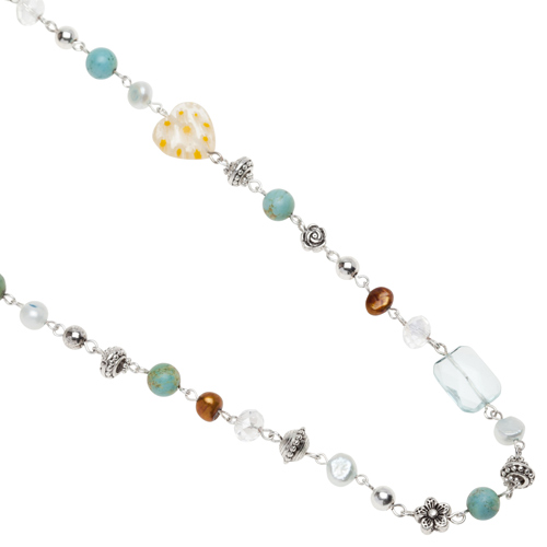 Pearls for Girls. Halsband med gröna pärlor, längd 100 cm - 2
