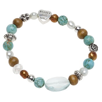 Pearls for Girls. Armband med gröna pärlor