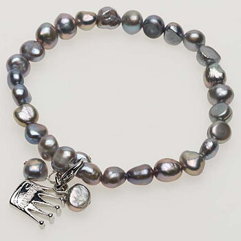 Pearls for Girls. Armband med grå pärlor