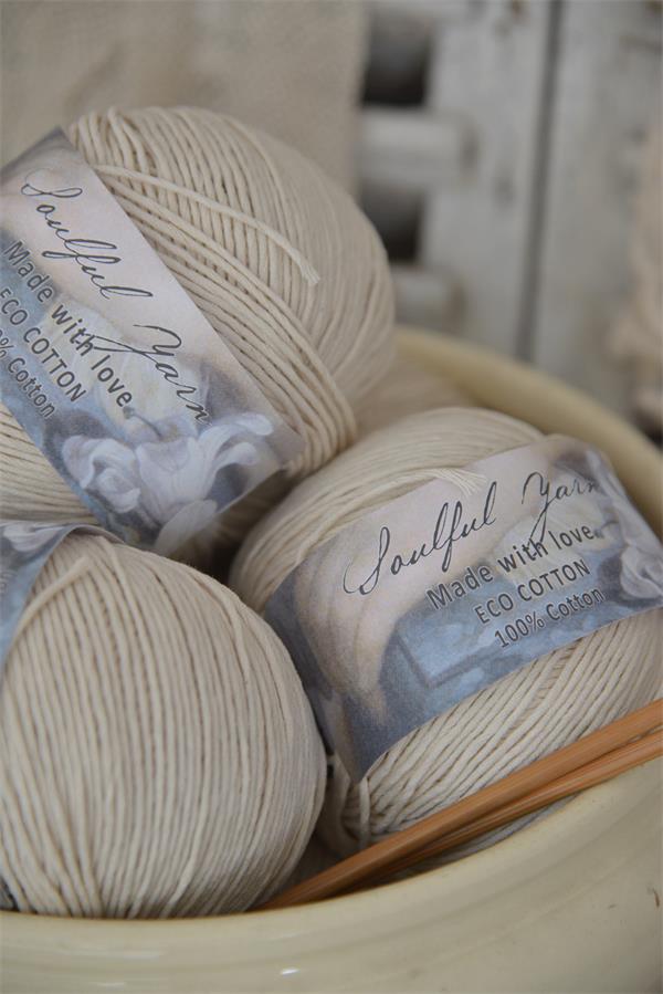 Garn - Eco cotton naturfärgat