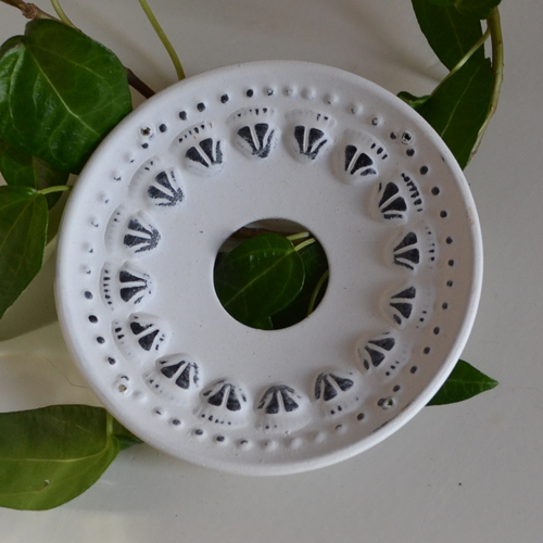 Ljusmanschett  stor - vit blomma