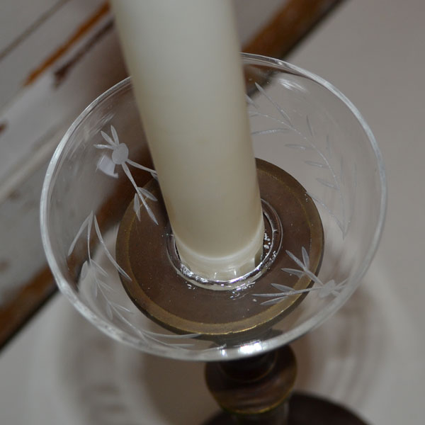 Ljusmanschett i glas - Ax och strå