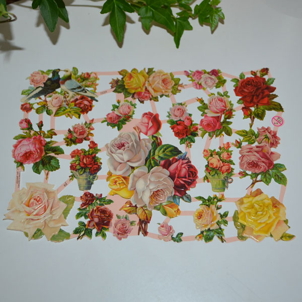 Bokmärksark - rosor i rosa, rött och gult