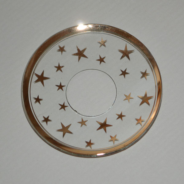 Ljusmanschett glas - guld med stjärnor
