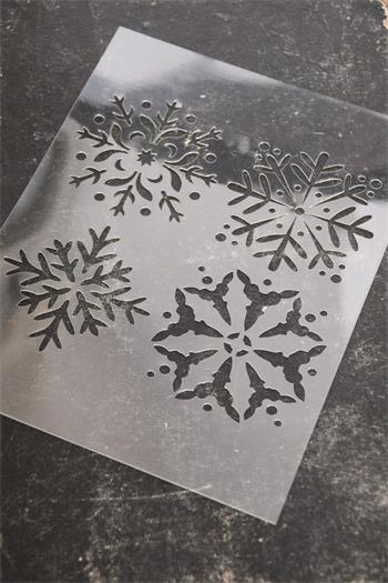 Schablon - Snöflingor