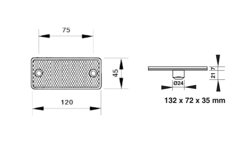 Sidomarkering 12/24 V LED 120 x 45 mm - 3