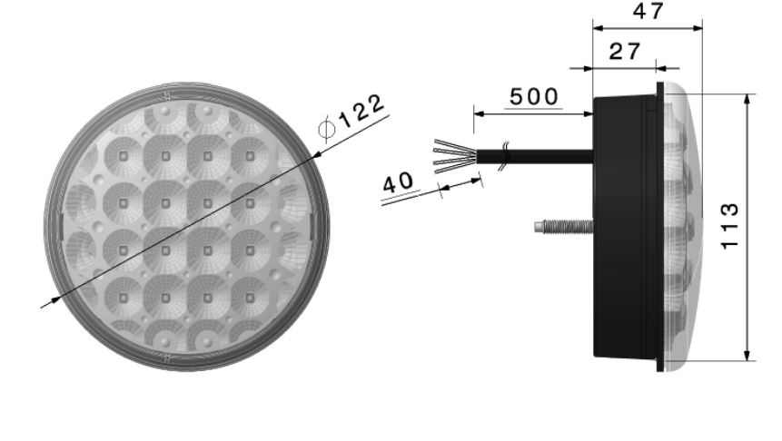 Rund backlykta LED - 2