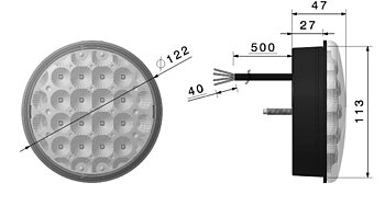 Rund backlykta LED