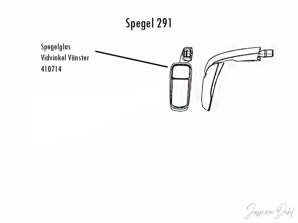 Reservglas till Spegel vidvinkel 291, 1042 - 2