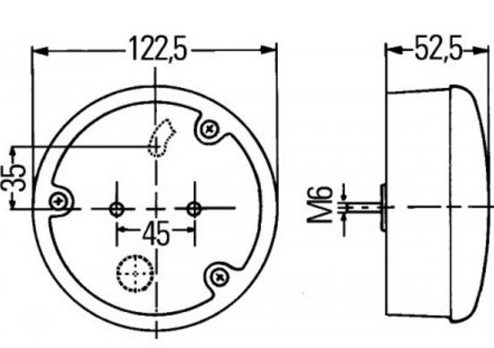 Rund blinklykta LED Hella - 4