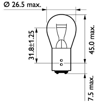 Glödlampa BAY15d P21 5W  24 volt - 2