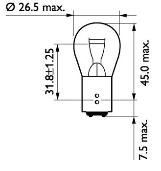Glödlampa P21 5W BAY15d