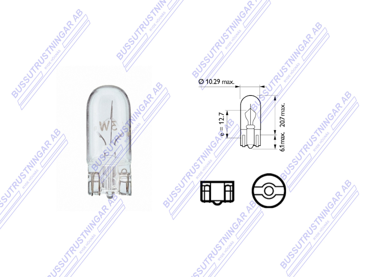 Glödlampa W5W W2,1x9,5d 24 Volt
