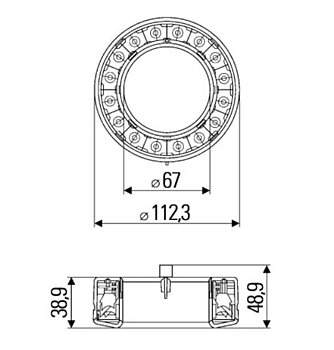 Bak och bromslykta rund LED 112mm