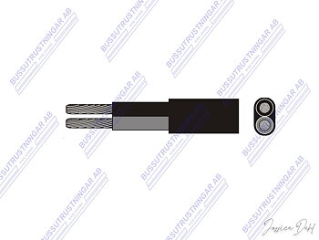 Kabel 2x1,5 mm2 Svart
