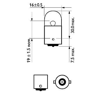 Glödlampa BA15s R10W 12 volt