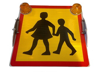 Skolskylt / Skolskjusskylt  med blinklyktor