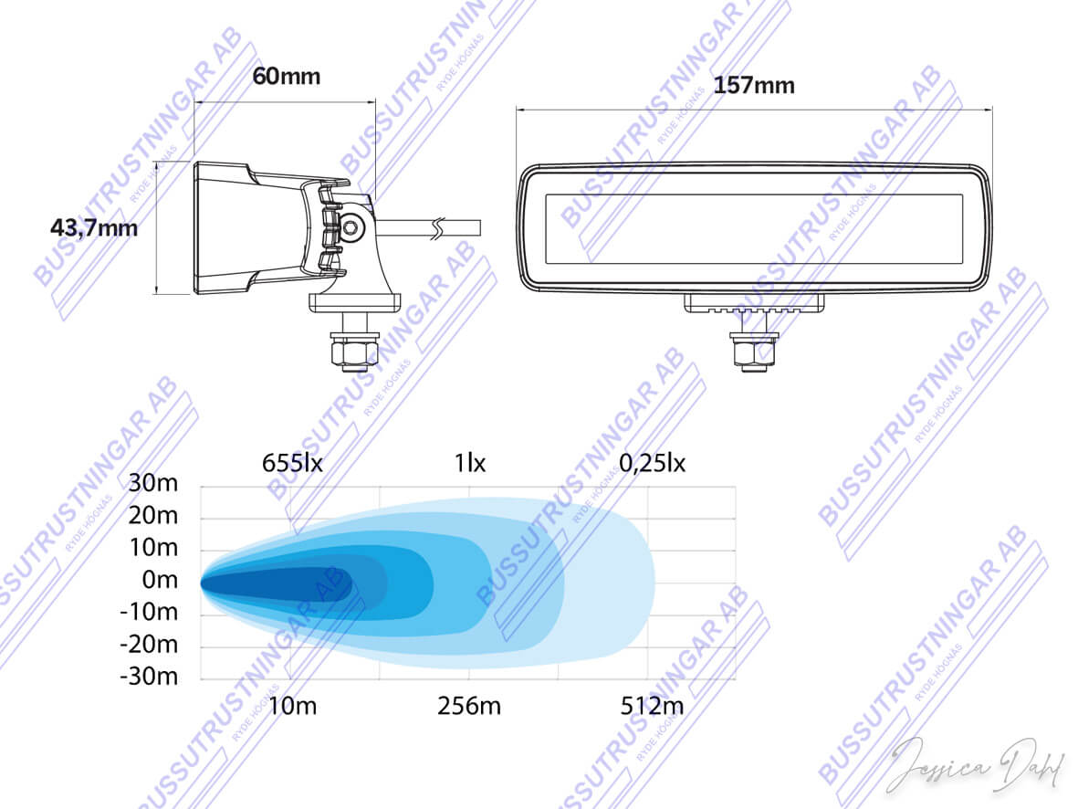 Arbetsbelysning / backljus 30W  9-35Volt - 3