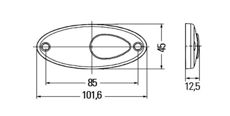 Sidomarkering med LED 12V - 3
