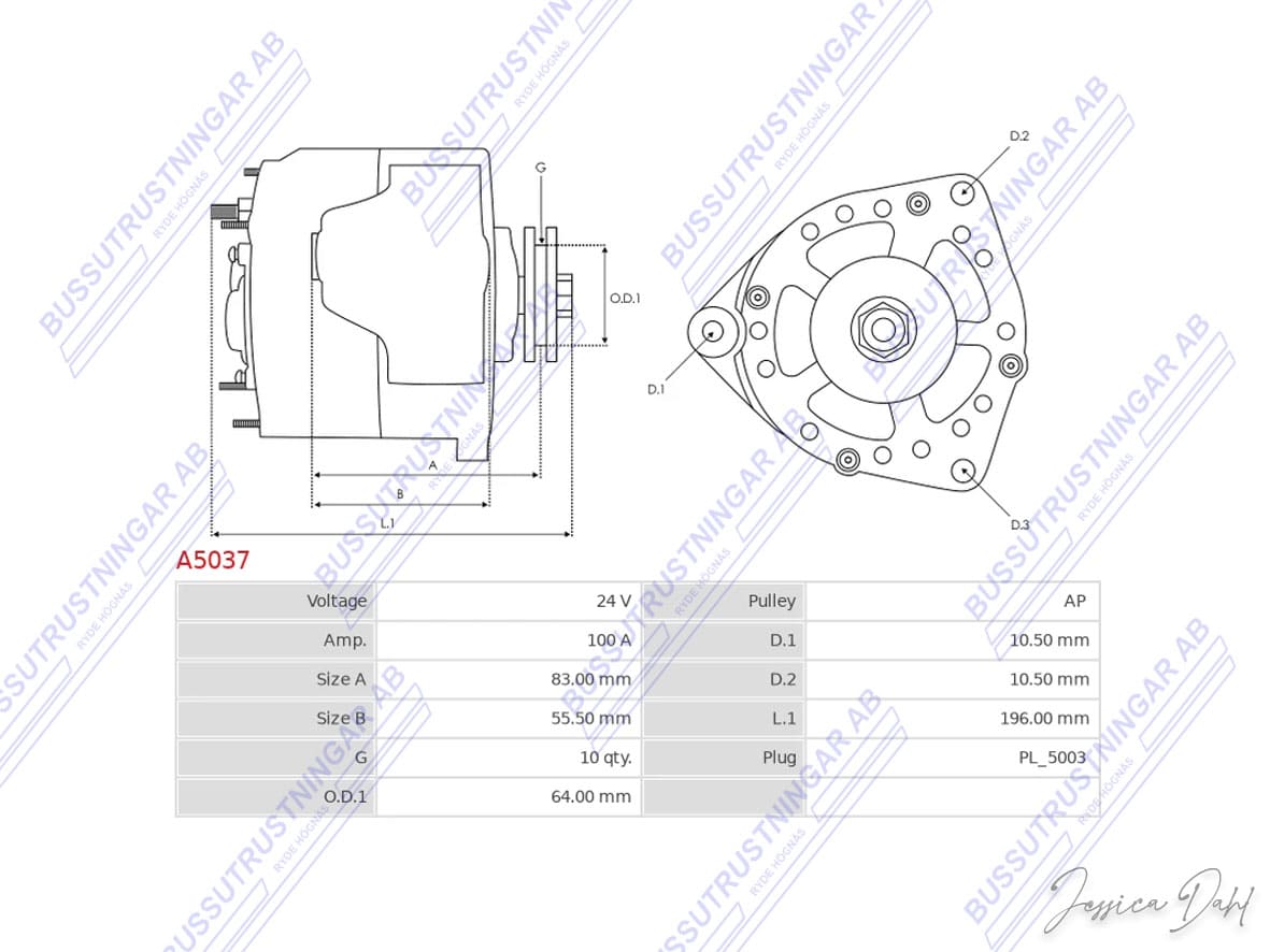 Generator Volvo 28V 100A - 3