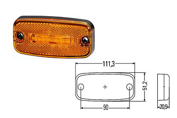 Sidomarkering 110x 50 mm LED  12- 24V
