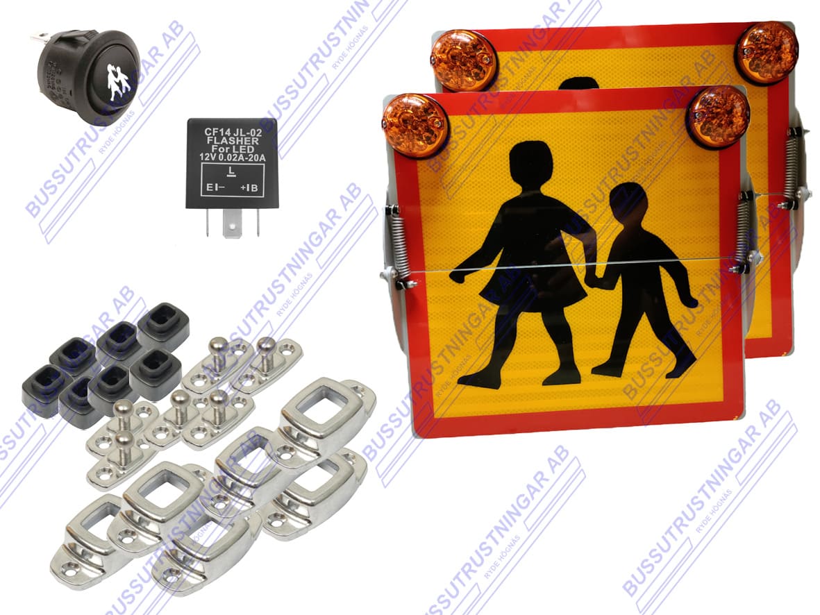 Komplett paket Skolskylt LED 12V
