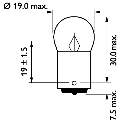 Glödlampa BA15s R5W 5W 12 volt - 2