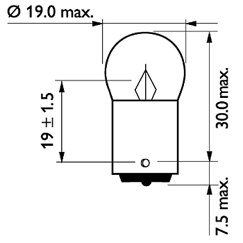 Glödlampa BA15s R5W 5W 12 volt