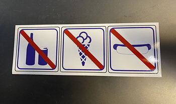 Skylt förtäringsförbud montering inne syns uttåt