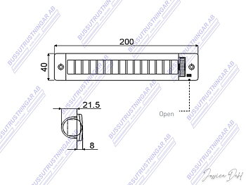 Luftmunstycke 200x40mm