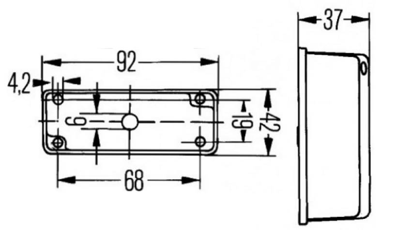 Breddmarkeringslykta Röd/vit 92 x 42 mm - 2