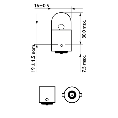 Glödlampa BA15s R10W 24 volt - 2