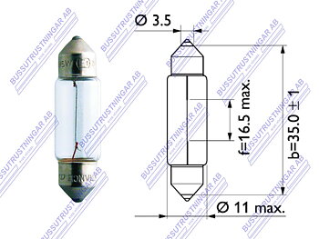Glödlampa SV8,5 C5W 5W 12 volt 