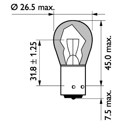 Glödlampa gul  BAU15s 21W 24 volt - 2