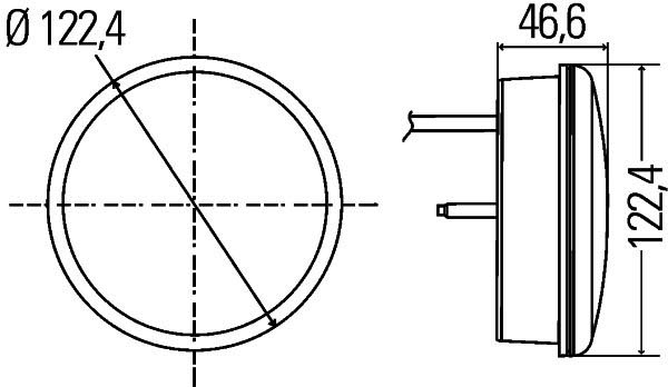 Bak / Bromslykta LED 122,5mm Ø - 2