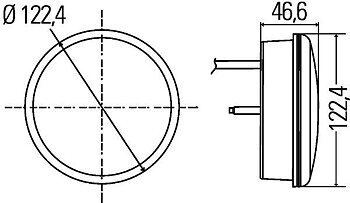 Bak / Bromslykta LED 122,5mm Ø
