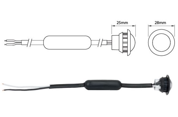 Positionsljus Vit rund 28 mm Ø - 2